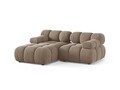 Coltar modular stanga 3 locuri, Bellis-51, Micadoni Home, 188x155x70 cm, catifea, cappuccino