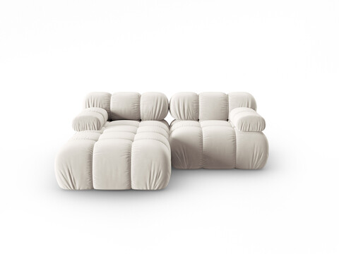 Coltar modular stanga 3 locuri, Bellis-51, Micadoni Home, 188x155x70 cm, catifea, bej inchis