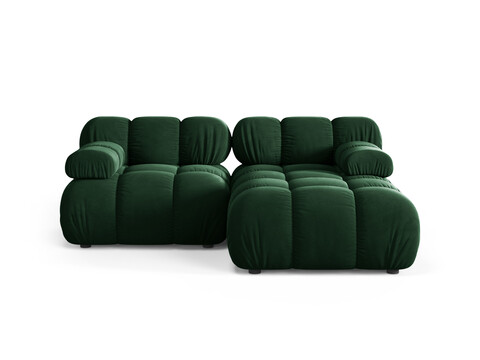 Coltar modular dreapta 3 locuri, Bellis-51, Micadoni Home, 188x155x70 cm, catifea, verde bottle