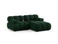 Coltar modular dreapta 3 locuri, Bellis-51, Micadoni Home, 188x155x70 cm, catifea, verde bottle