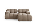 Coltar modular dreapta 3 locuri, Bellis-51, Micadoni Home, 188x155x70 cm, catifea, cappuccino