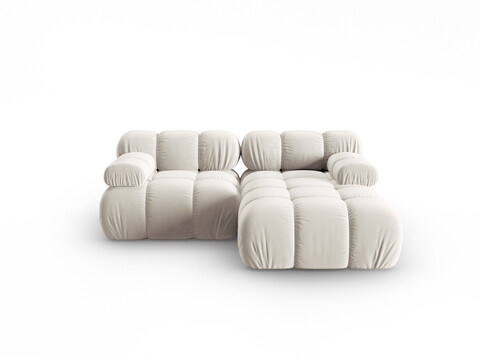 Coltar modular dreapta 3 locuri, Bellis-51, Micadoni Home, 188x155x70 cm, catifea, bej inchis