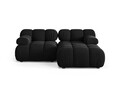 Coltar modular dreapta 3 locuri, Bellis-51, Micadoni Home, 188x155x70 cm, catifea, negru