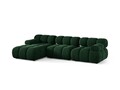 Coltar modular stanga 4 locuri, Bellis-51, Micadoni Home, 282x155x70 cm, catifea, verde bottle