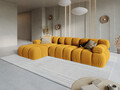 Coltar modular stanga 4 locuri, Bellis-51, Micadoni Home, 282x155x70 cm, catifea, galben