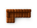 Coltar modular stanga 4 locuri, Bellis-51, Micadoni Home, 282x155x70 cm, catifea, teracota
