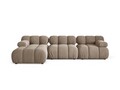 Coltar modular stanga 4 locuri, Bellis-51, Micadoni Home, 282x155x70 cm, catifea, cappuccino
