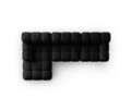 Coltar modular stanga 4 locuri, Bellis-51, Micadoni Home, 282x155x70 cm, catifea, negru