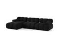 Coltar modular stanga 4 locuri, Bellis-51, Micadoni Home, 282x155x70 cm, catifea, negru