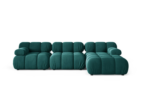 Coltar modular dreapta 4 locuri, Bellis-51, Micadoni Home, 282x155x70 cm, catifea, turcoaz