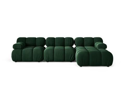 Coltar modular dreapta 4 locuri, Bellis-51, Micadoni Home, 282x155x70 cm, catifea, verde bottle