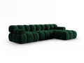 Coltar modular dreapta 4 locuri, Bellis-51, Micadoni Home, 282x155x70 cm, catifea, verde bottle
