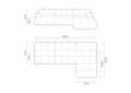 Coltar modular dreapta 4 locuri, Bellis-51, Micadoni Home, 282x155x70 cm, catifea, galben