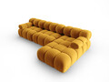 Coltar modular dreapta 4 locuri, Bellis-51, Micadoni Home, 282x155x70 cm, catifea, galben