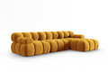 Coltar modular dreapta 4 locuri, Bellis-51, Micadoni Home, 282x155x70 cm, catifea, galben