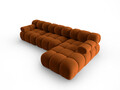 Coltar modular dreapta 4 locuri, Bellis-51, Micadoni Home, 282x155x70 cm, catifea, teracota
