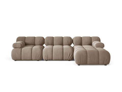 Coltar modular dreapta 4 locuri, Bellis-51, Micadoni Home, 282x155x70 cm, catifea, cappuccino