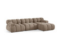 Coltar modular dreapta 4 locuri, Bellis-51, Micadoni Home, 282x155x70 cm, catifea, cappuccino