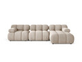 Coltar modular dreapta 4 locuri, Bellis-51, Micadoni Home, 282x155x70 cm, catifea, bej inchis