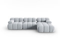 Coltar modular dreapta 4 locuri, Bellis-51, Micadoni Home, 282x155x70 cm, catifea, albastru deschis