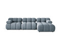 Coltar modular dreapta 4 locuri, Bellis-51, Micadoni Home, 282x155x70 cm, catifea, albastru deschis