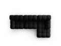 Coltar modular dreapta 4 locuri, Bellis-51, Micadoni Home, 282x155x70 cm, catifea, negru