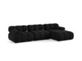 Coltar modular dreapta 4 locuri, Bellis-51, Micadoni Home, 282x155x70 cm, catifea, negru