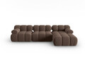 Coltar modular dreapta 4 locuri, Bellis-51, Micadoni Home, 282x155x70 cm, catifea, maro inchis