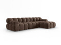 Coltar modular dreapta 4 locuri, Bellis-51, Micadoni Home, 282x155x70 cm, catifea, maro inchis