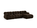 Coltar modular dreapta 4 locuri, Bellis-51, Micadoni Home, 282x155x70 cm, catifea, maro inchis