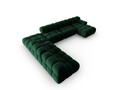 Coltar panoramic modular stanga 7 locuri, Bellis-51, Micadoni Home, 376x282x70 cm, catifea, verde bottle
