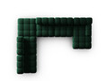 Coltar panoramic modular stanga 7 locuri, Bellis-51, Micadoni Home, 376x282x70 cm, catifea, verde bottle