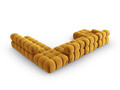 Coltar panoramic modular dreapta 7 locuri, Bellis-51, Micadoni Home, 376x282x70 cm, catifea, galben