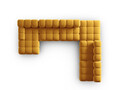 Coltar panoramic modular dreapta 7 locuri, Bellis-51, Micadoni Home, 376x282x70 cm, catifea, galben