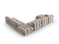 Coltar panoramic modular dreapta 7 locuri, Bellis-51, Micadoni Home, 376x282x70 cm, catifea, cappuccino