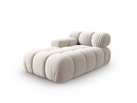 Sezlong living stanga 1 loc, Bellis-51, Micadoni Home, 155x94x70 cm, catifea, bej inchis