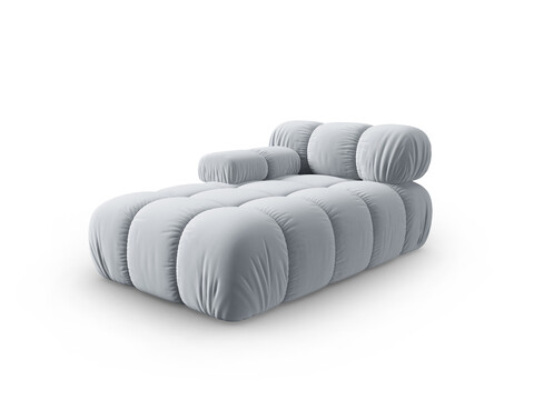 Sezlong living stanga 1 loc, Bellis-51, Micadoni Home, 155x94x70 cm, catifea, albastru deschis