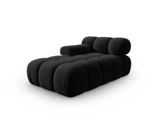 Negru, Sezlong stanga 155x94x70 cm