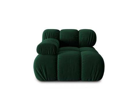 Modul stanga pentru canapea, 1 loc, Bellis-51, Micadoni Home, 94x94x70 cm, catifea, verde bottle