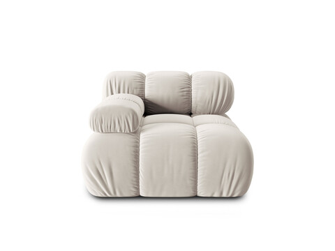 Modul stanga pentru canapea, 1 loc, Bellis-51, Micadoni Home, 94x94x70 cm, catifea, bej inchis
