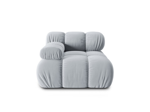 Modul stanga pentru canapea, 1 loc, Bellis-51, Micadoni Home, 94x94x70 cm, catifea, albastru deschis