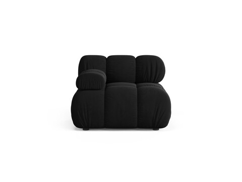 Modul stanga pentru canapea, 1 loc, Bellis-51, Micadoni Home, 94x94x70 cm, catifea, negru