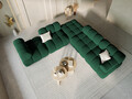 Modul dreapta pentru canapea, 1 loc, Bellis-51, Micadoni Home, 94x94x70 cm, catifea, verde bottle