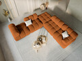 Modul dreapta pentru canapea, 1 loc, Bellis-51, Micadoni Home, 94x94x70 cm, catifea, teracota