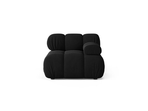 Modul dreapta pentru canapea, 1 loc, Bellis-51, Micadoni Home, 94x94x70 cm, catifea, negru