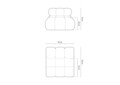Modul pentru canapea, 1 loc, Bellis-51, Micadoni Home, 94x94x70 cm, catifea, albastru deschis