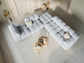 Modul pentru canapea, 1 loc, Bellis-51, Micadoni Home, 94x94x70 cm, catifea, albastru deschis
