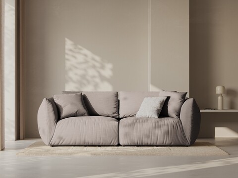 Canapea modulara 3 locuri, Chris-259, Micadoni Home, 220x100x80 cm, tesatura structurata chenille, bej sand