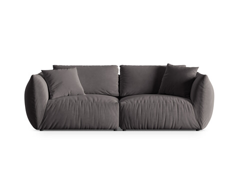 Canapea modulara 4 locuri, Chris-184, Micadoni Home, 260x100x80 cm, catifea, gri inchis