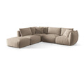 Coltar modular stanga 4 locuri, Chris-184, Micadoni Home, 295x290x80 cm, catifea, ecru